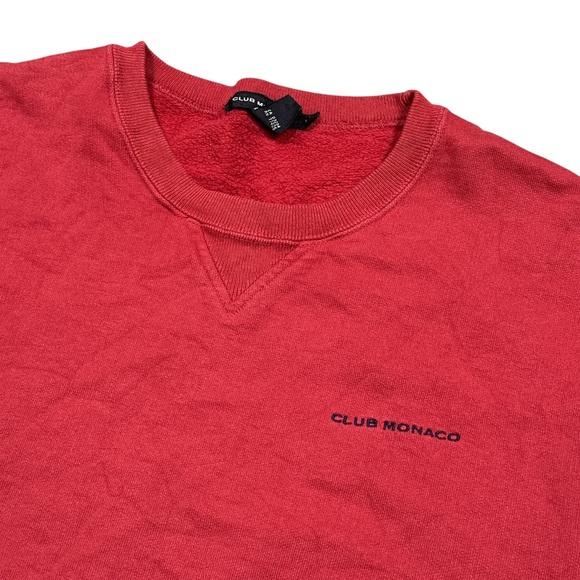 Vintage 90s Club Monaco Made in Canada Embroidered Logo Sweatshirt Mens Medium - Picture 3 of 7